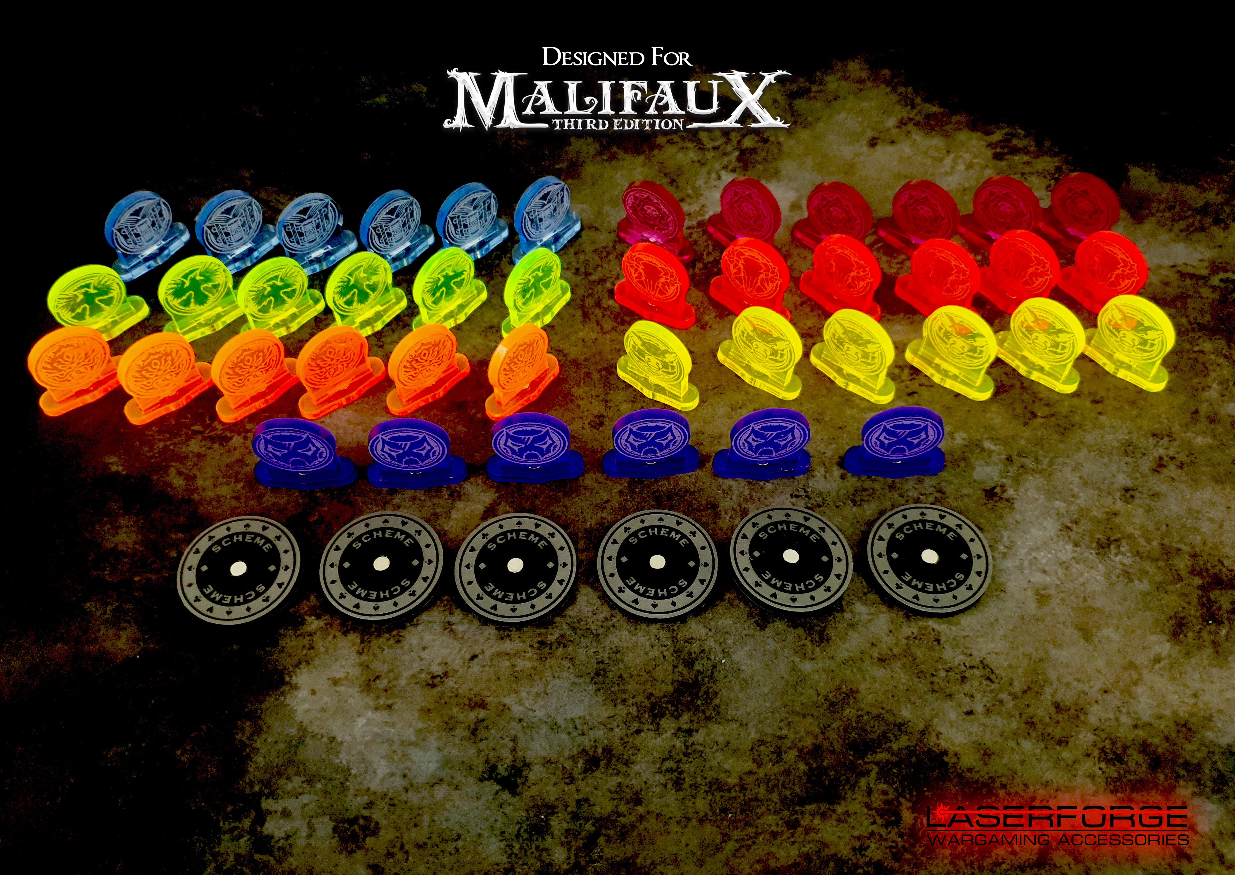 Malifaux Strategy Markers - Magnetic (5) Laserforge Miniatures