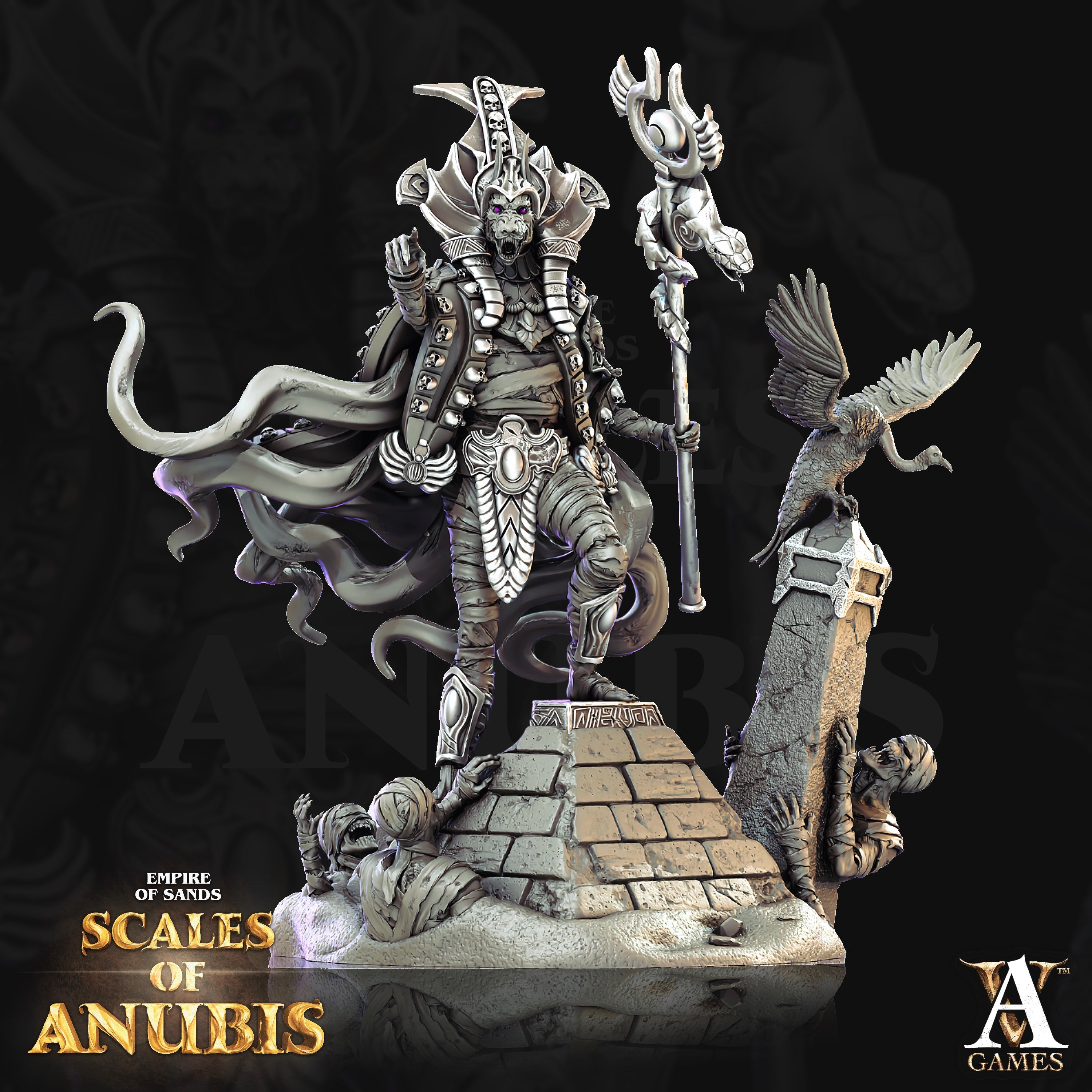 Anubian Priests Squad (4) - Ankh Overlords Archvillain Games