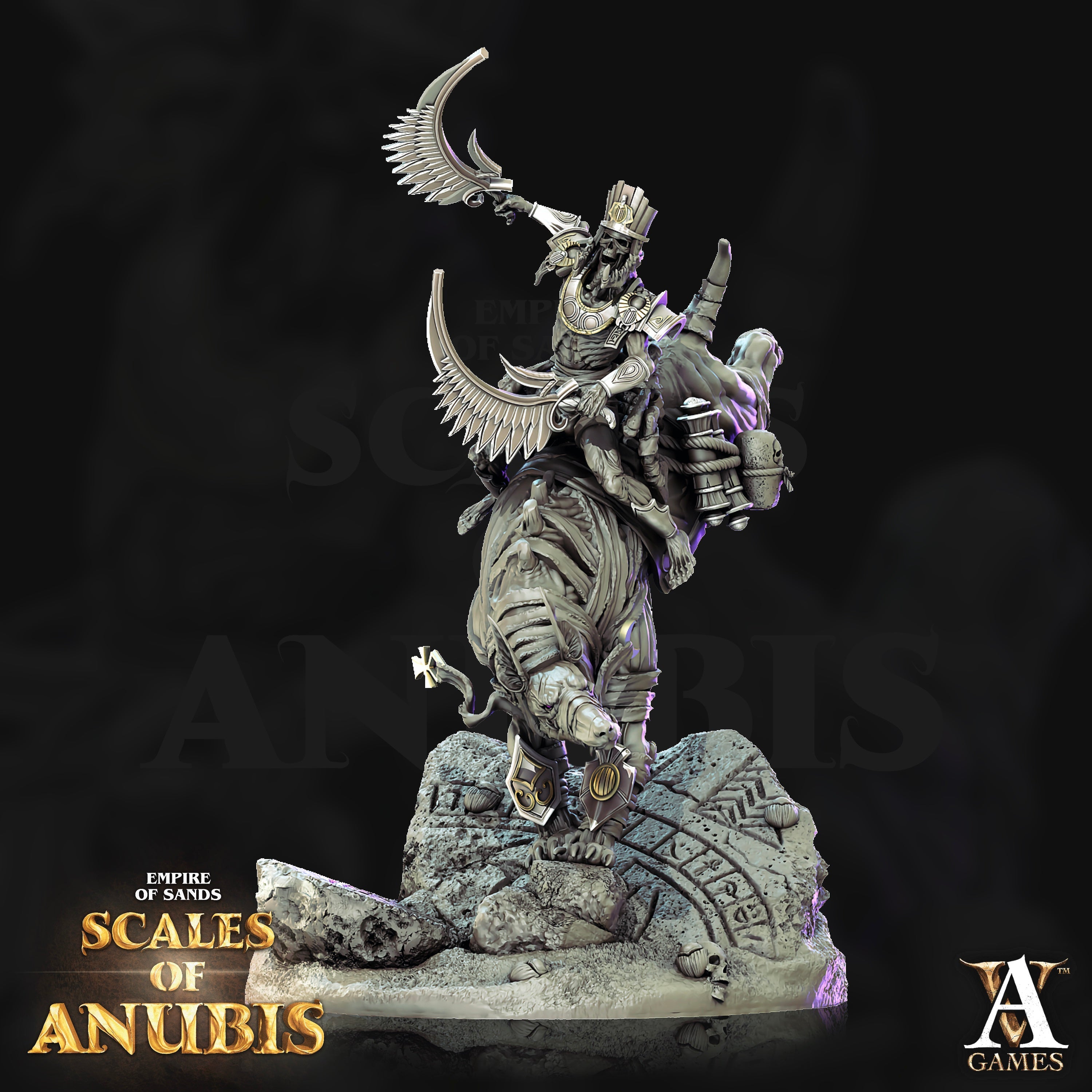 Anubian Wardog Riders Squad (4) - Ankh Overlords Archvillain Games