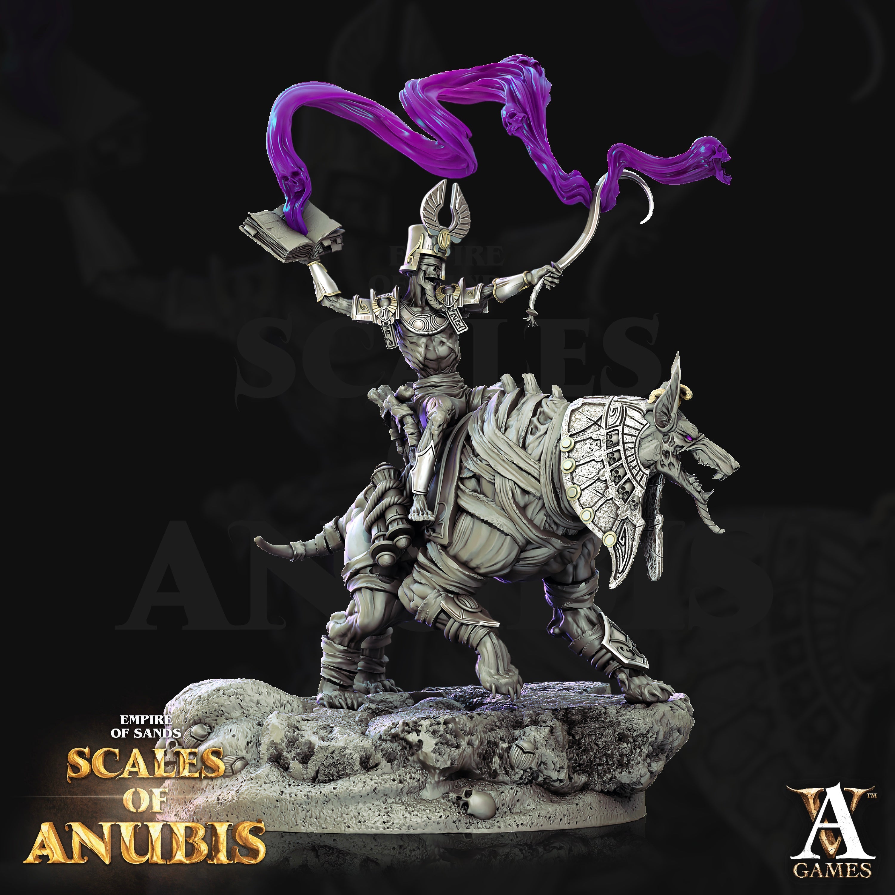 Anubian Wardog Riders Squad (4) - Ankh Overlords Archvillain Games