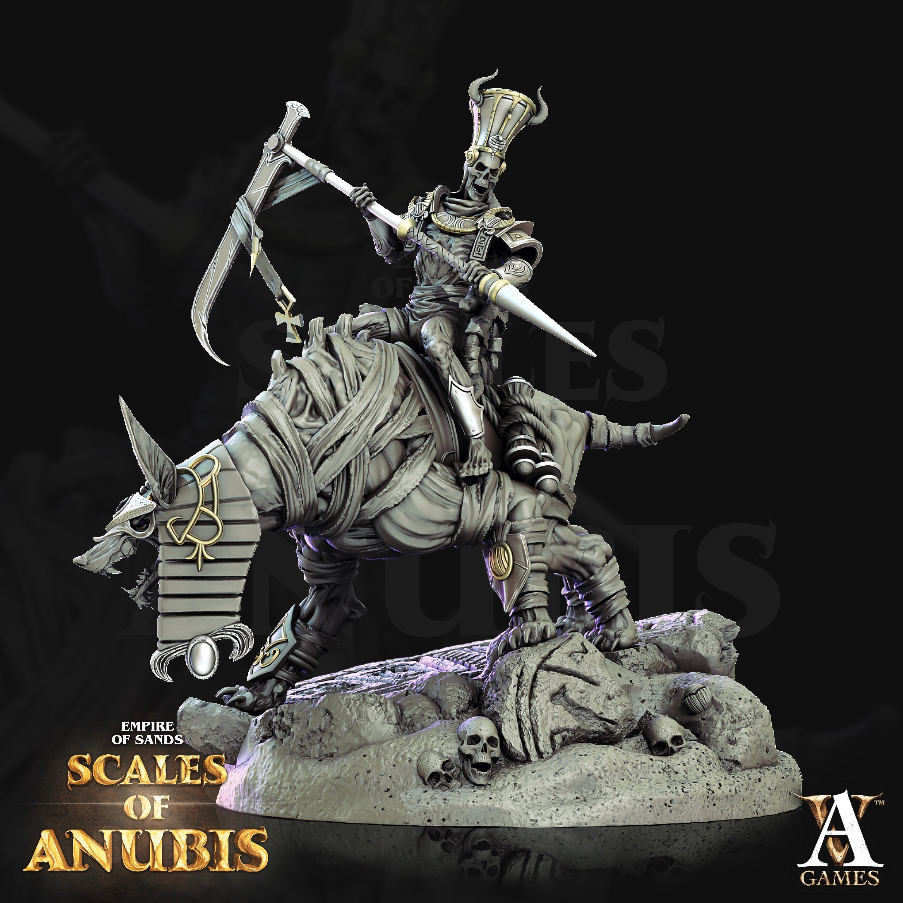 Anubian Wardog Riders Squad (4) - Ankh Overlords Archvillain Games