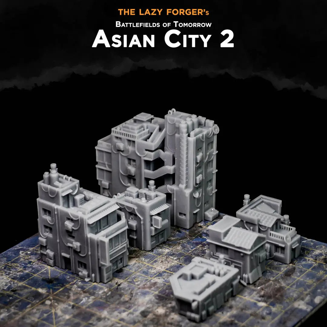 Asia City, Pack 02 [8 Buildings] - 6-8mm scale The Lazy Forger