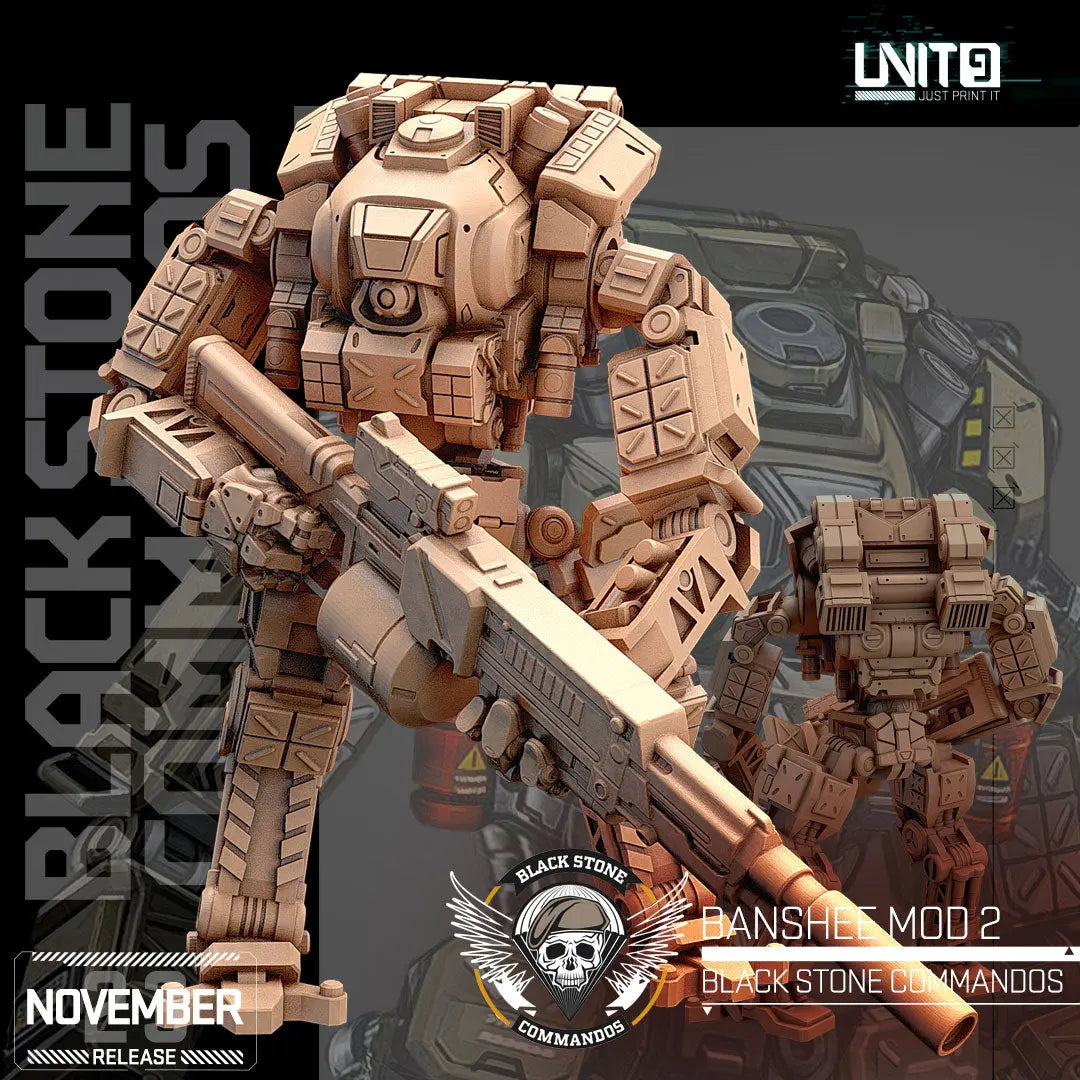 Banshee Mech v5 - Black Stone Commandos Unit 9