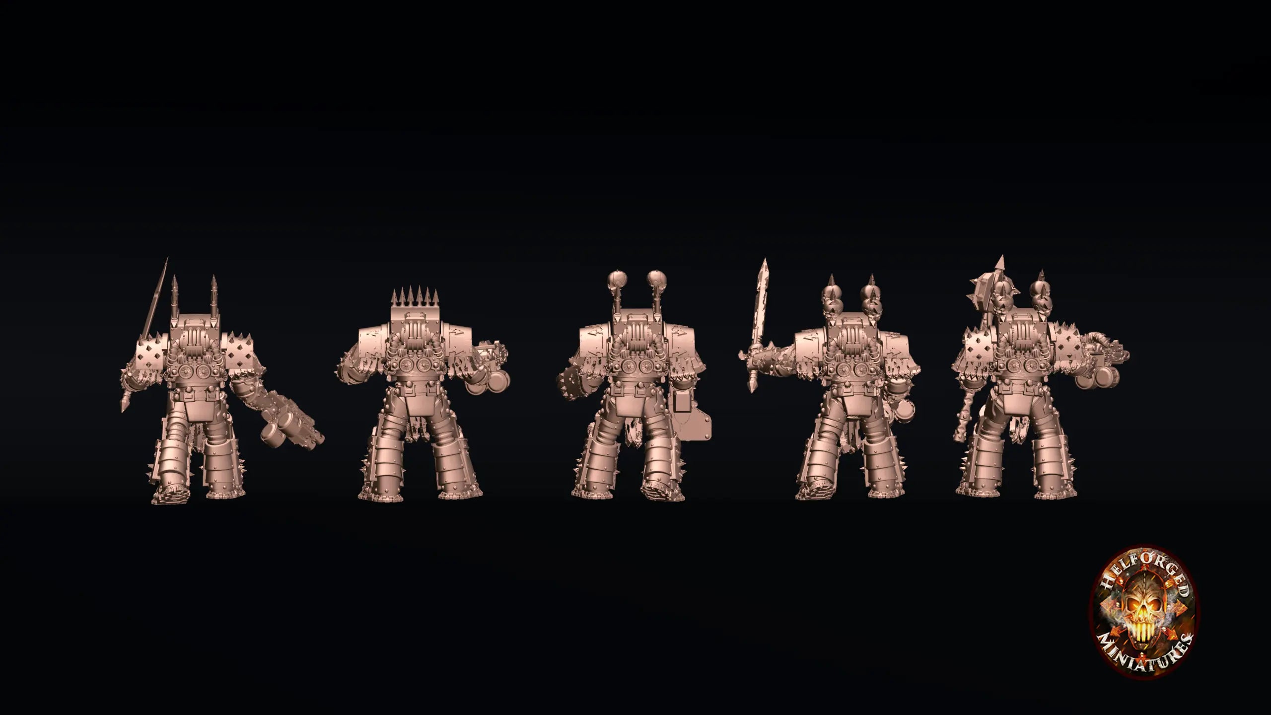 Chaos Cataphract Terminator Squad Helforged Miniatures