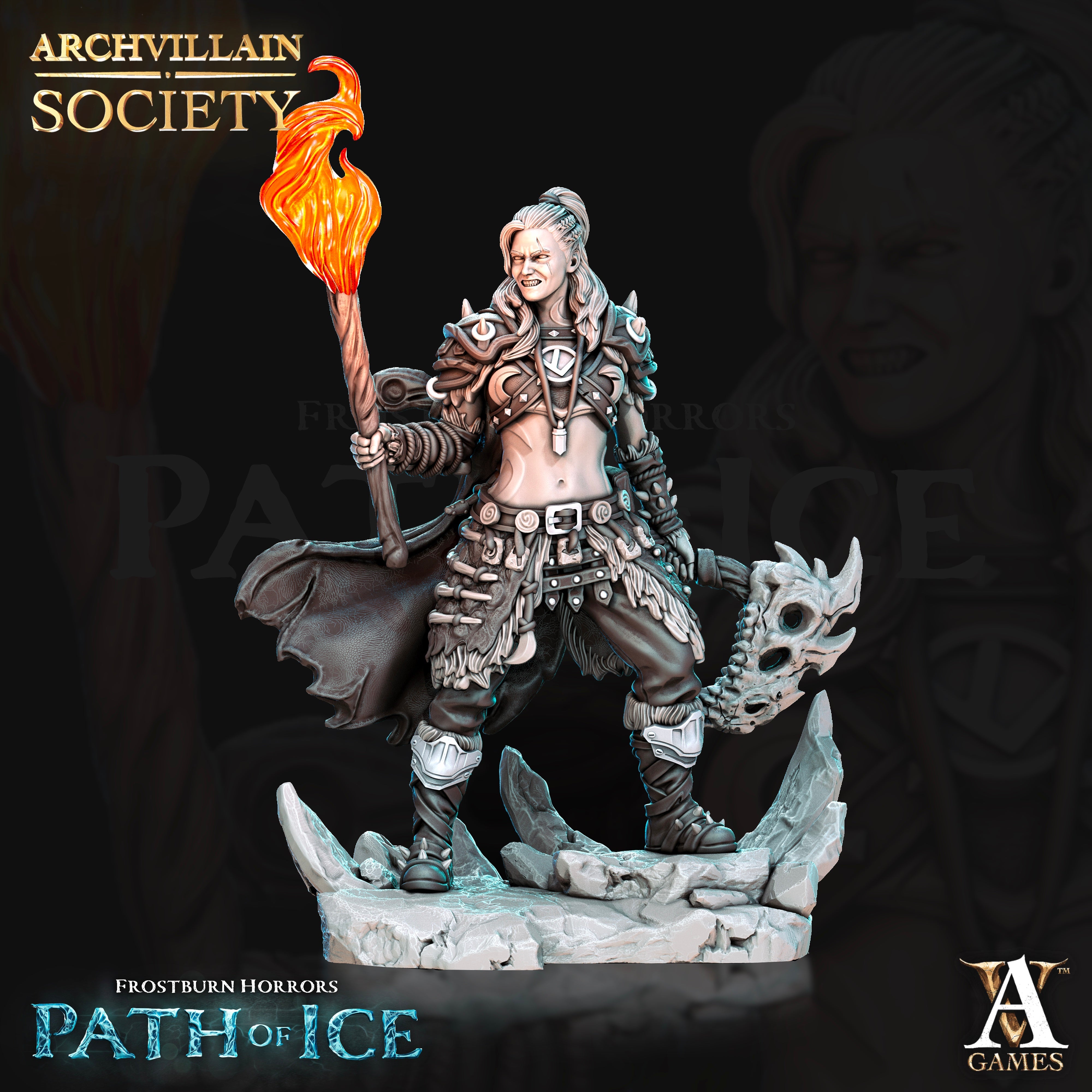 Felga Frostheart - Grave Cleric - Frosthowl Horde Archvillain Games