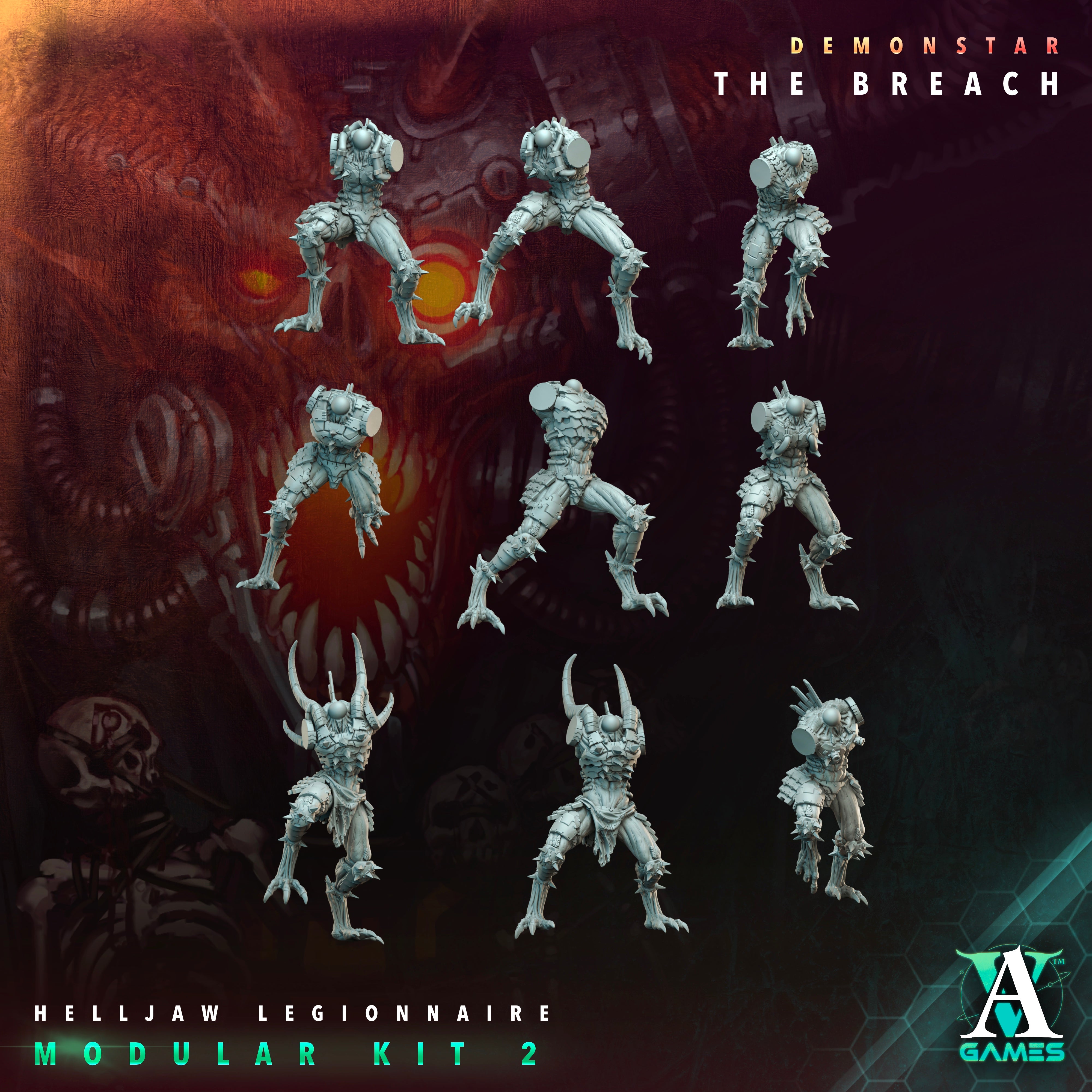 Helljaw Legionnaires Squad (9) - Demonstar Scions Archvillain Games