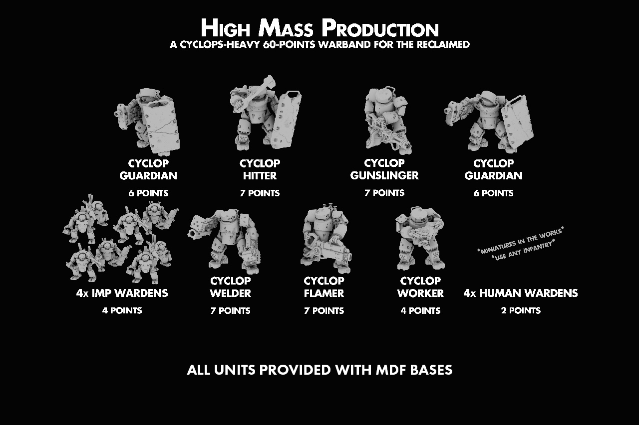 High Mass Production - 60pt Warband Army - The Reclaimed The Lazy Forger