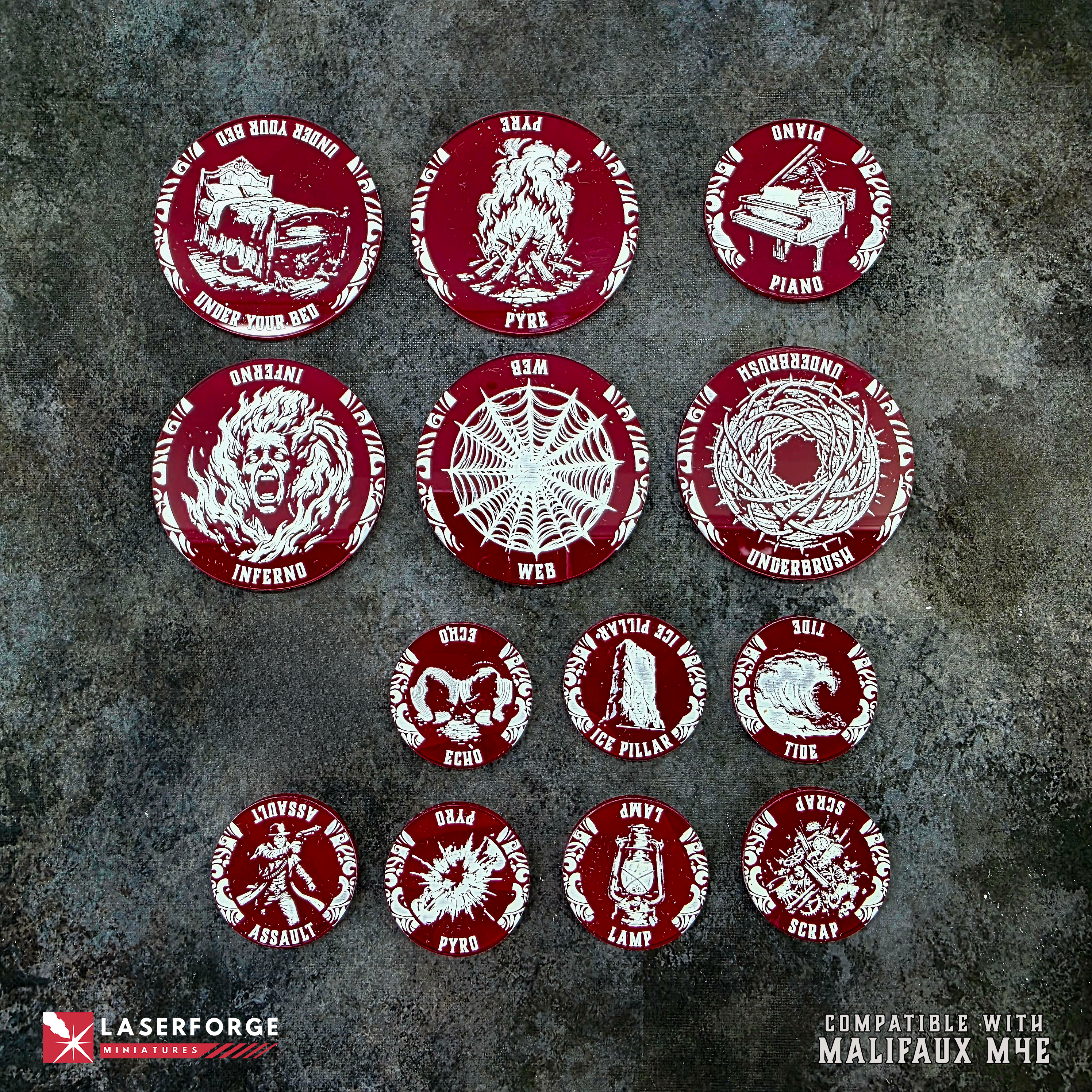 Marker Pack (5-Marker Pack) - Malifaux M4e Laserforge Miniatures