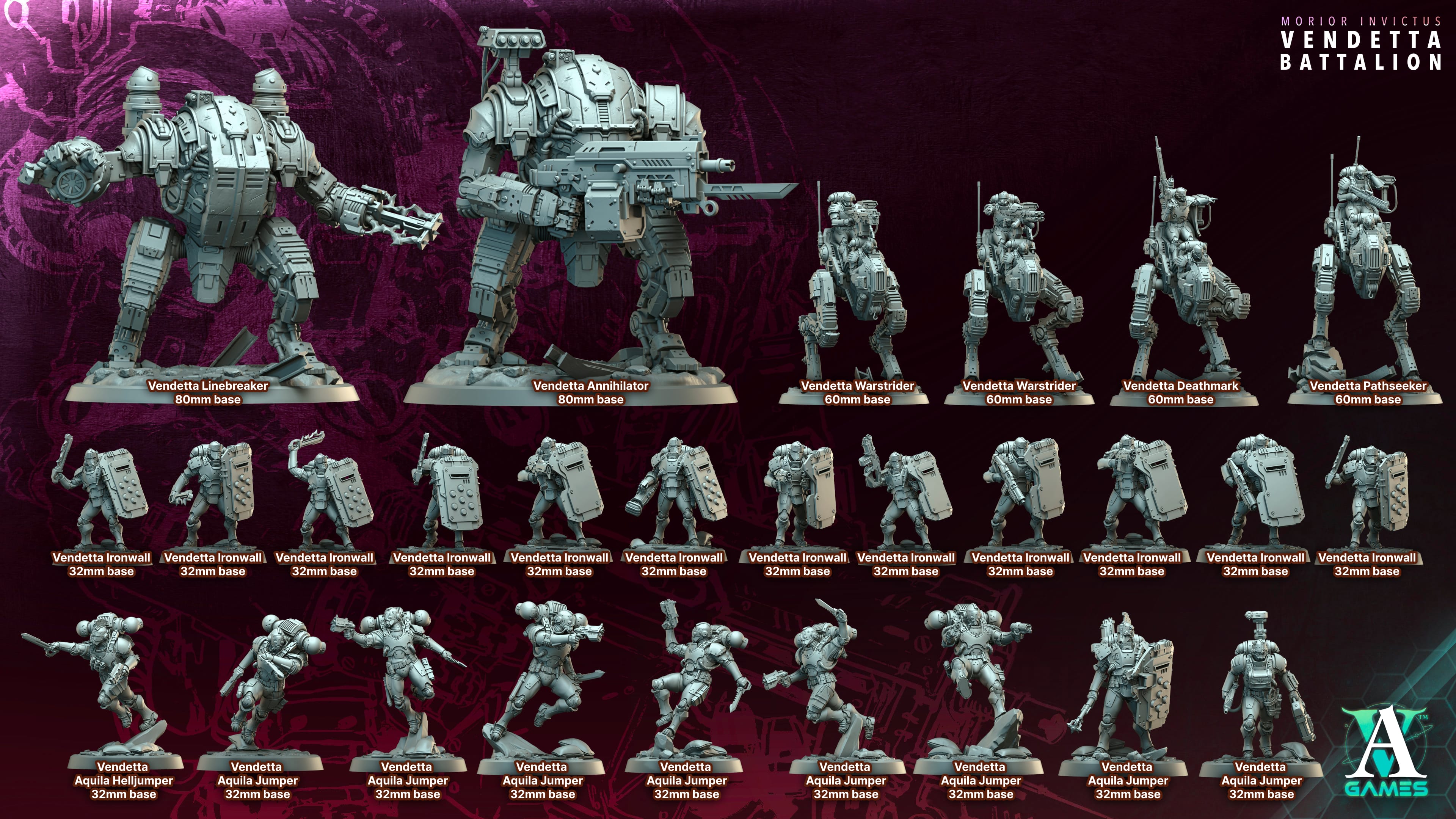 Morior Invictus - Vendetta Battalion - Army Bundle Archvillain Games