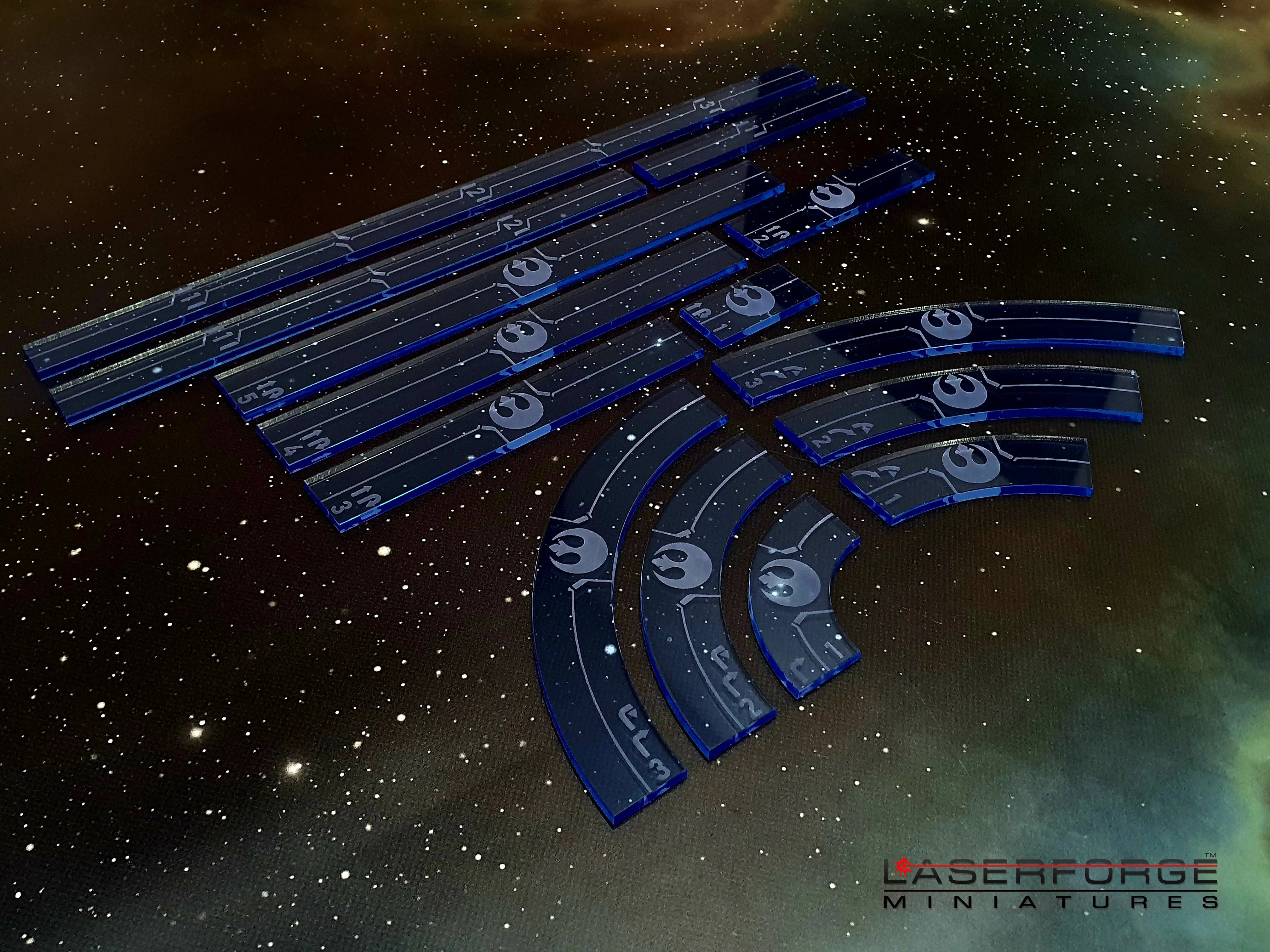 Movement Template Set - Compatible with Star Wars XWing v2.5