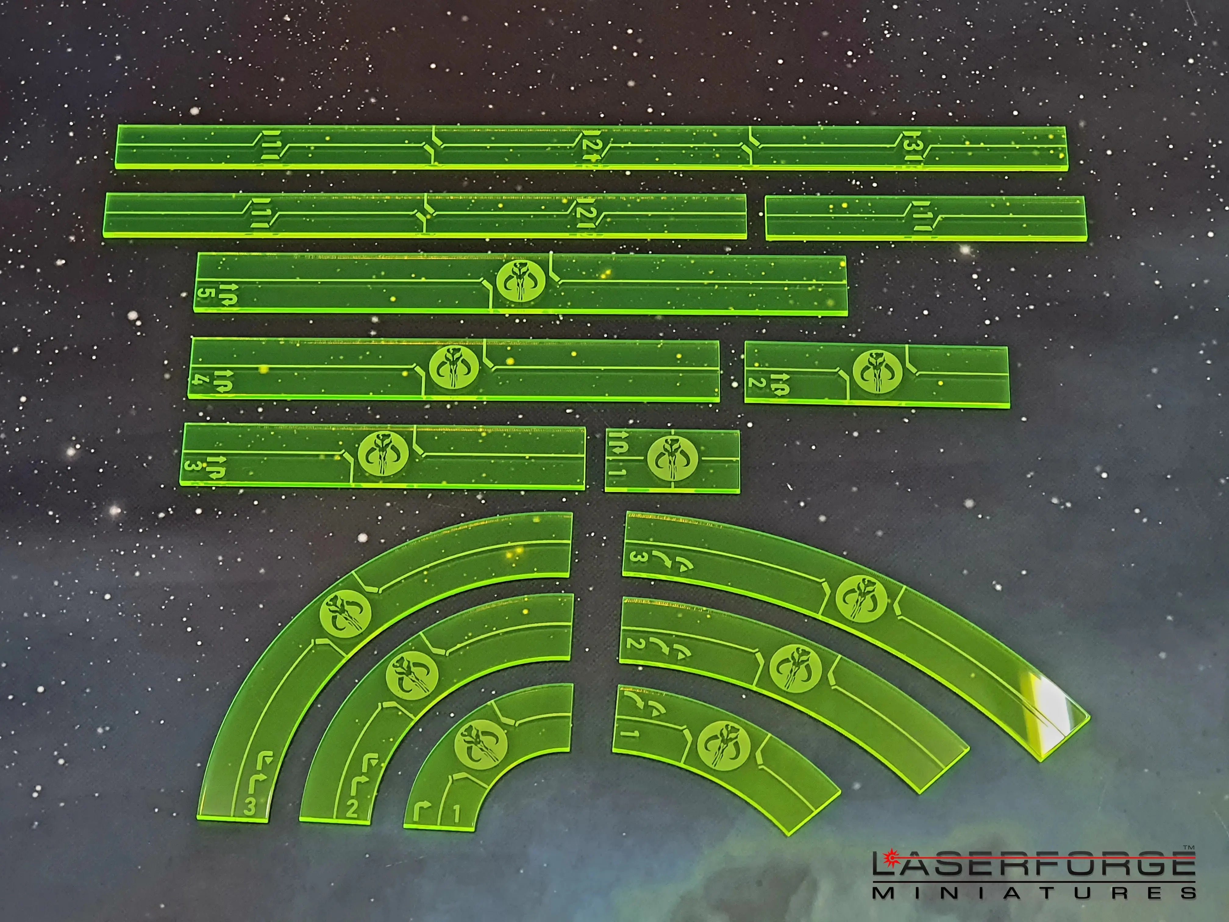 Movement Template Set - Compatible with Star Wars XWing v2.5