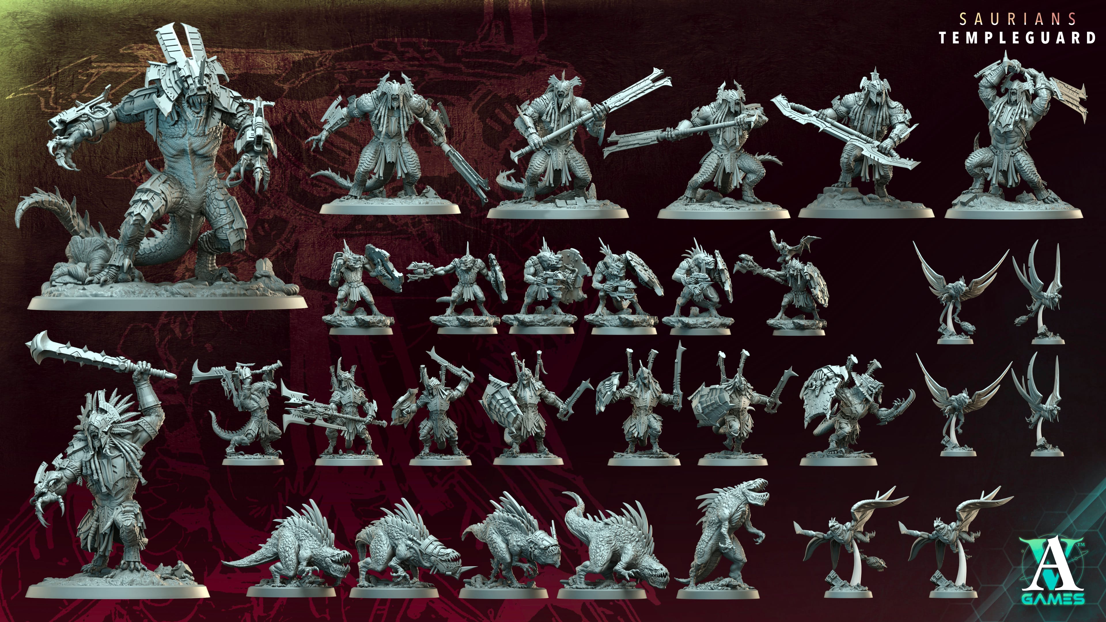 Saurians - Templeguard - Army Bundle Archvillain Games
