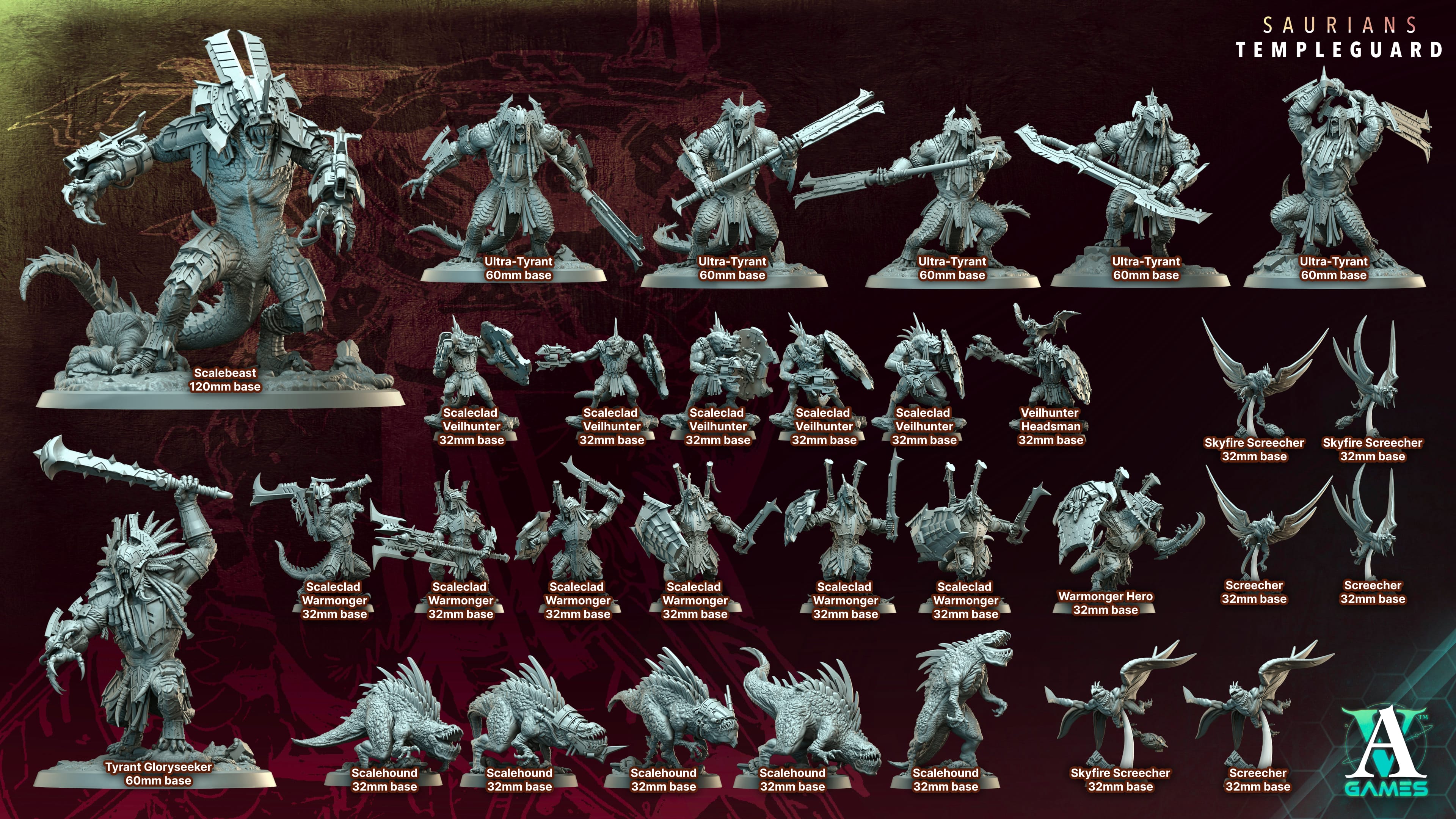 Saurians - Templeguard - Army Bundle Archvillain Games