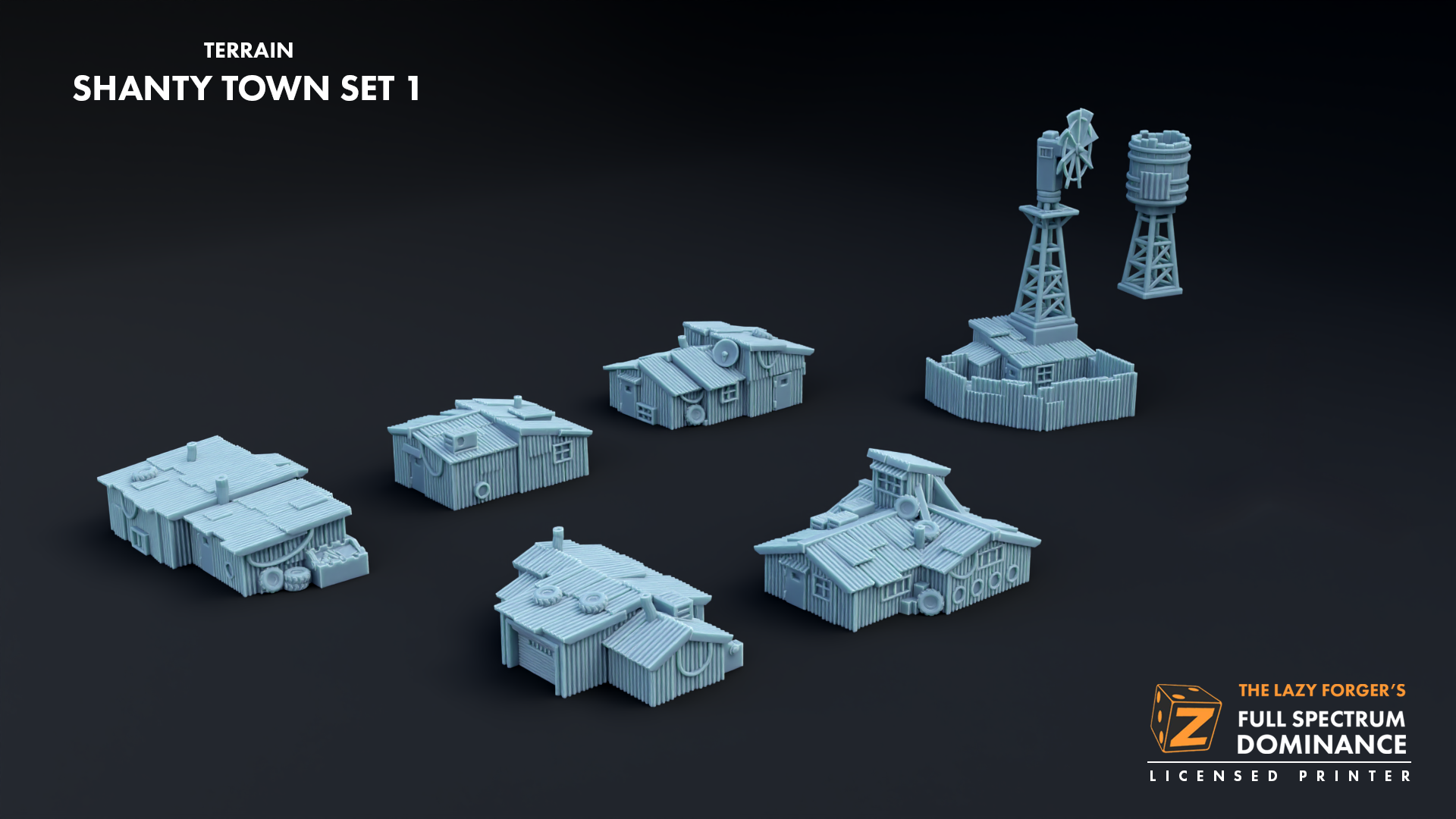Shanty Town Set 1 - 6-8mm Terrain - FSD The Lazy Forger
