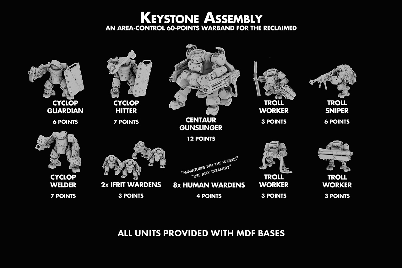 Keystone Assembly - 60pt Warband Army - The Reclaimed The Lazy Forger