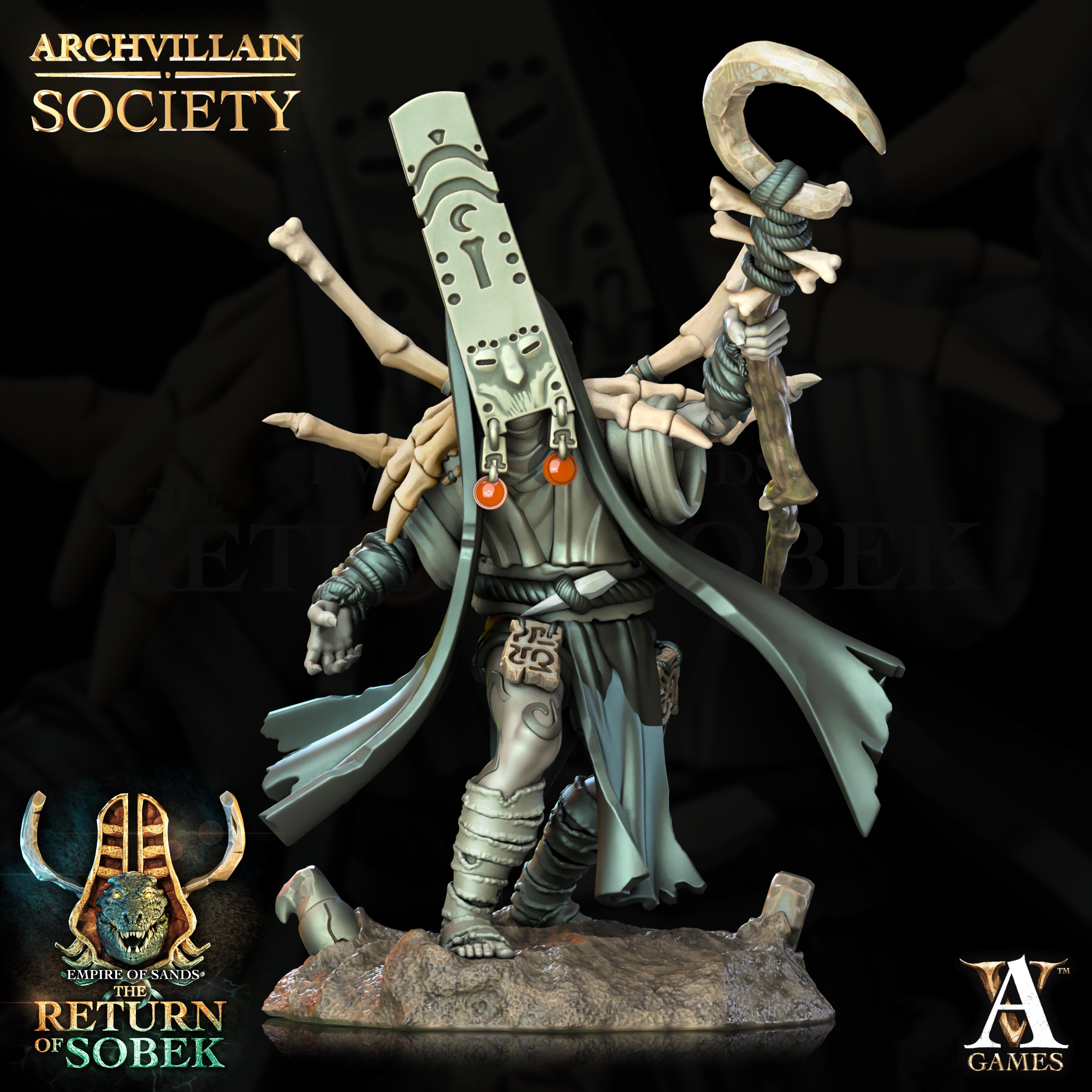 Tjaty, Shaman of the Black River - Ankh Overlords Archvillain Games